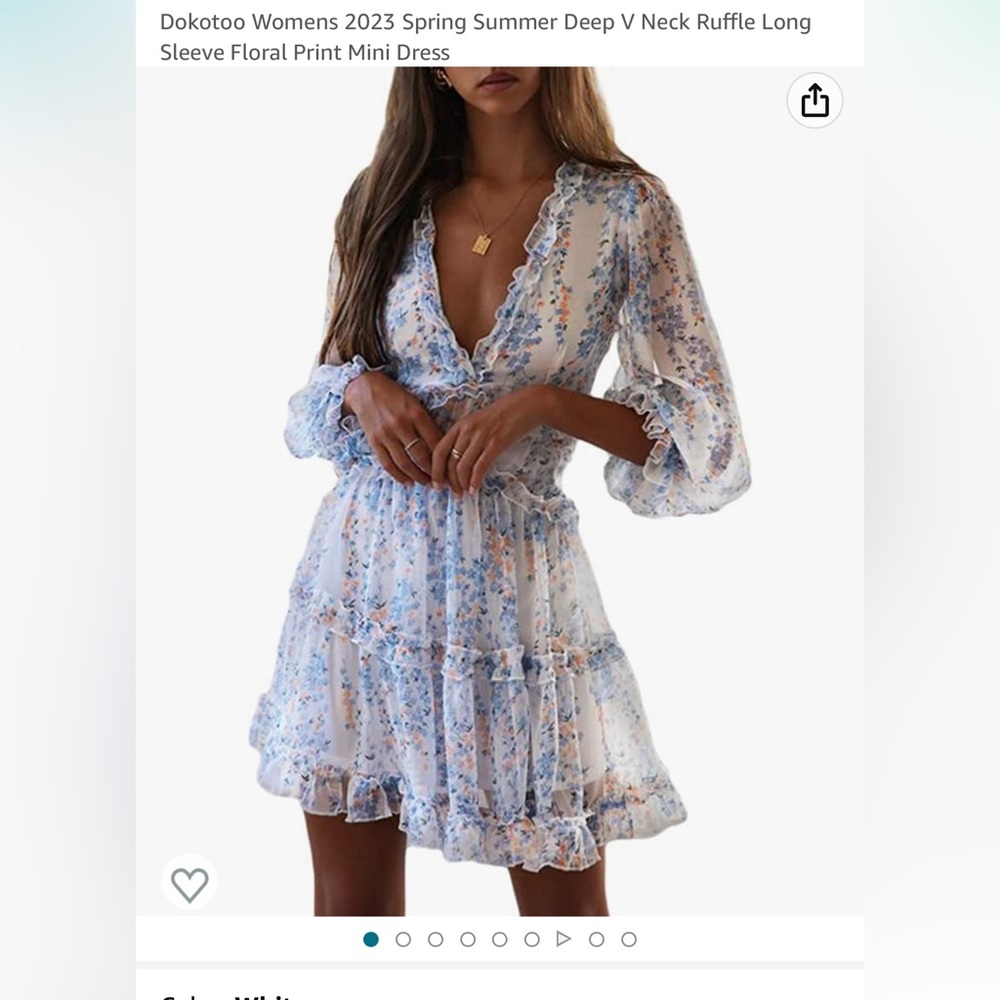 White Floral Long Sleeve Dress